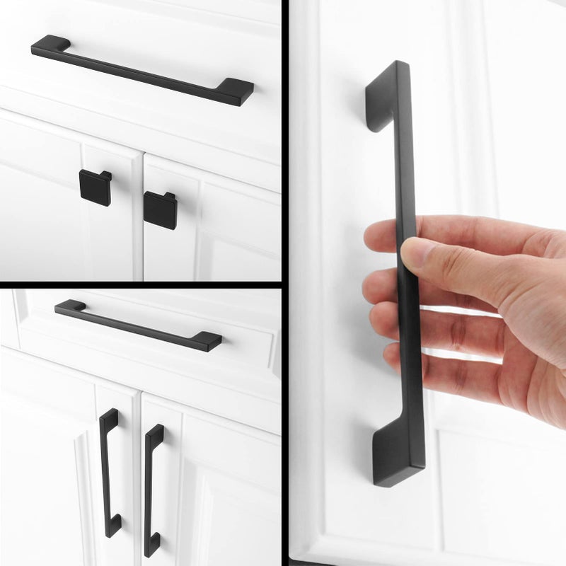 KOOFIZO 10 Pack 6-1/4 Inch Matte Black Kitchen Cabinet Pulls Black Cabinet Handles Black Cabinet Hardware for Kitchen Cabinets Drawer P01 Dresser Cupboard Bedroom Bathroom - Image 3